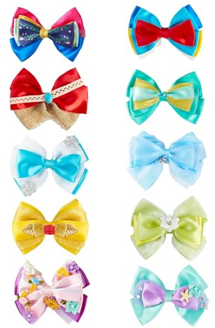 10pcs Princess Hair Bow Clips 4 Inch Women Girls Hair Accessories Party Gift Set