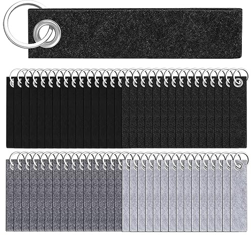 Nuenen 100 Stück 13 x 3 cm Bunte Filz Schlüsselanhänger Rohlinge Schlüsselringe mit Anhänger aus Filz Schlüsselbänder für Schulrücksack Tasche Geldbörse Schlüssel Basteln