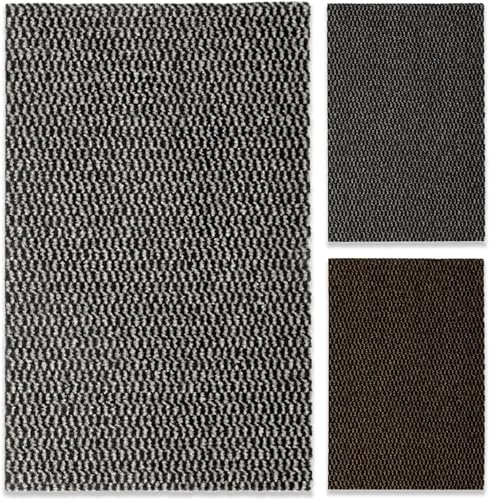 KARAT Tapis Anti-salissures Melange - Tapis de Porte pour l'intérieur et l'extérieur - Facile d'entretien - Antidérapant (Noir-Blanc, 200 x 200 cm)
