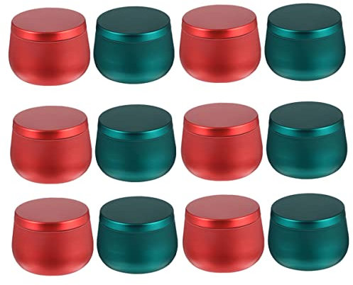 Cabilock Tinplate Candy Jars Set of 12 Square Storage Boxes Lids Tea Cans for Air Tight Storage