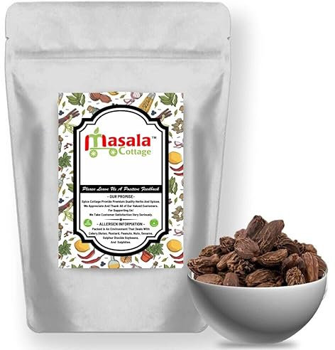 Black | Brown Cardamon | Cardamom Pods | Badi Elaichi Whole Dried Premium Quality by Masala Cottage® 25g-1.9kg (25, Grams)