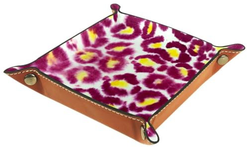 Faltbarer Organizer mit Leopardenmuster, aus dickem PU-Leder, für Schmuck, Süßigkeiten, Schlüssel, Aufbewahrungsbox, dekorativer Eingang, schwarz-weiß, Tastatur, Gaming-Würfeltablett