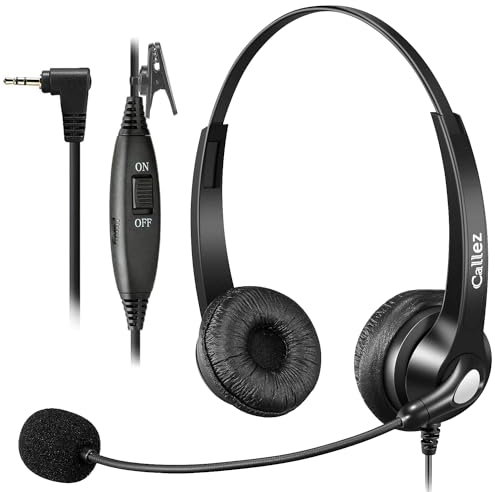 Cuffie Telefono Fisso Cordless Dect con Jack da 2,5mm, Auricolari Call Center con Microfono a Cancellazione del Rumore per Panasonic Gigaset Alcatel VTech Cisco SPA Grandstream Polycom Yealink W52P