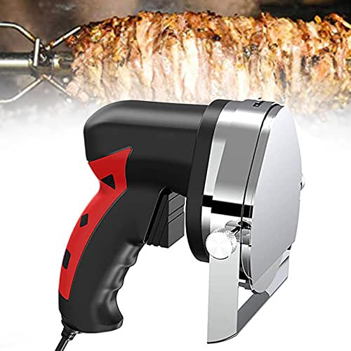 MLUENF Barbacoa Eléctrica, Cuchillo De Kebab Eléctrico Profesional, Cortadora De Barbacoa De Mano con 2 Cuchillas De Corte Cortadora De Kebab Turco para Cortar Shawarma Doner Kebab,B