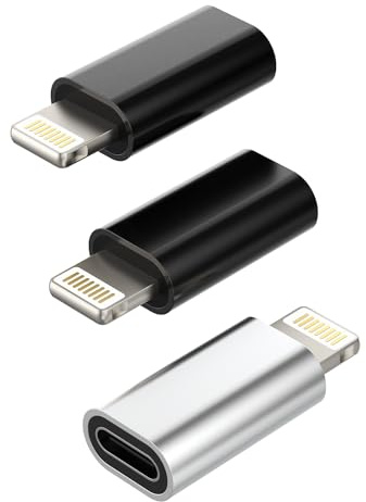 Adaptador de USB C hembra a Lightning macho (3 Pack) Cable Type-C Jack Carga Adapter para Apple iPhone iPad Cargadores Adaptadores Cargador Tipo Toma Cable Enchufe Conector TP-TO