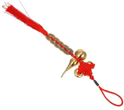 Milisten Pendentif Calebasse pour Voiture Décoration du Nouvel an Ornement Suspendu pour Fête Chinoise Breloque Pompon Forme de Calebasse du Nouvel an Chinois