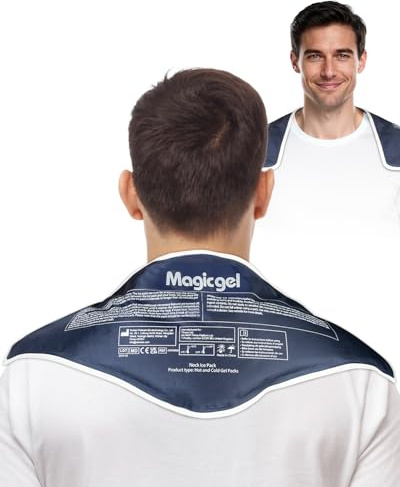 Magic Gel Neck Ice Pack - Shoulder Ice Pack - Cooling Neck Wrap - Cooler Ring - Flexible and Reusable Cold Pad - Lightweight & Comfortable - One Size Fits Most (Grey)