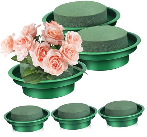 FONDOTIN 6stücke Runder Blumenschaum Für Blumenarrangements DIY-Schaumstoff Für Floristen Blumenschlammhalter Für Frische Und Getrocknete Und Hochzeitsdekoration