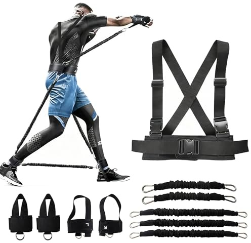 Bandas de Resistencia para Boxeo, Banda Resistencia Juego de Bandas de Resistencia para Entrenamiento de Boxeo en Casa Correas de Tobillo para Entrenamiento de Boxeo Equipo de Entrenamiento