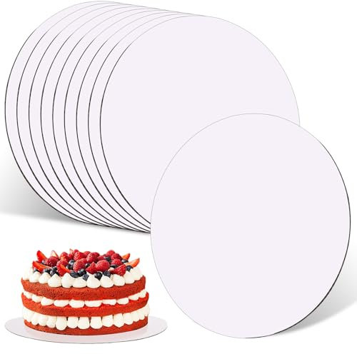 10 Piezas Base para Tartas, 20 cm Plato Redondo para Pastel, Resistente Base Redonda para Tarta de cartón, versátil Base para Pastel y Soporte Tarta para Bodas, cumpleaños y Fiestas.