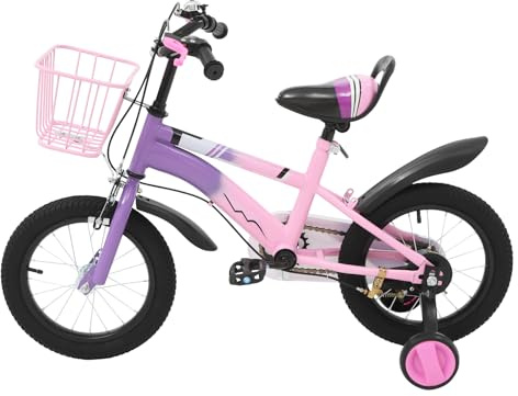 14 Zoll Fahrrad Jahre MäDchen Kinder Von Mit StüTzräDern StüTzräDer Fahrradkorb Junge Alt BewäHrte QualitäT,Stark Und Stabil,Durchdachtes Design,Nettogewicht,8.55Kg/18.85Lbs,Geeignete HöHe95-105Cm
