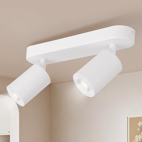 ARCYN LED Deckenlampe, schwenkbare Deckenleuchte GU10, modern für Wohnzimmer, Küche, Schlafzimmer & Flur, ohne Leuchtmittel (Weiß 2-flammige)