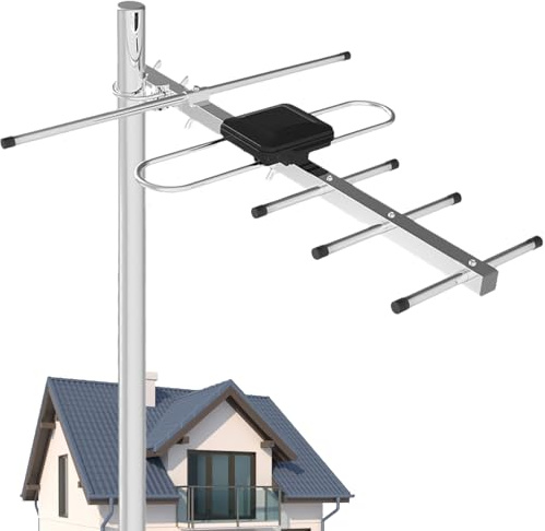 Außenantenne TV für alle Fernseher, DVB-T2 Outdoor TV Antenne, TV Außenantenne, kompatibel mit 8K 4K 1080P, stabile Signalübertragung, 8m Kabel