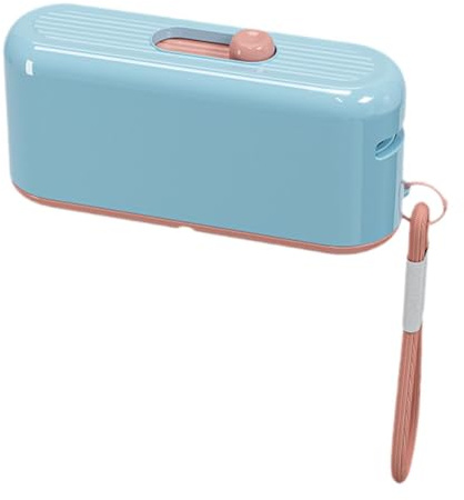 FashionCha Dispenser per Filo Interdentale Scatola Automatica E Custodia Da Viaggio Porta Forcelle Organizer Ricaricabile con Meccanismo a Scatto Igienico Adatt, Blu
