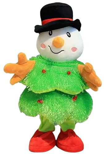 Muñeco de nieve de peluche Alce pingüino cantando y bailando, muñeca musical juguetes interactivos muñeco de nieve de Navidad, regalo divertido para niños y adultos, decoración navideña