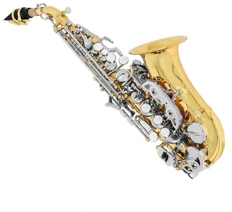 Saxophone für Musikliebhaber Bb Sopransaxophon Gold und Silbertasten Messingkörper Instrument
