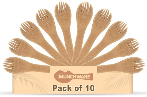 MUNCHWARE Clear Classic Edible Spork – Ideal for Parties, Catering Events Cocktail Parties & for Daily Use (10)