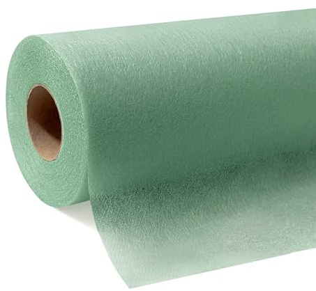 Tischdeckenrolle, Eukalyptus Grün, 1,1m x 30m (50g/m²), stoffähnliche Einweg-Tischdecke aus Vlies als zuschneidbare Meterware für Geburtstag, Party, Hochzeit, Biertische und Tischdeko
