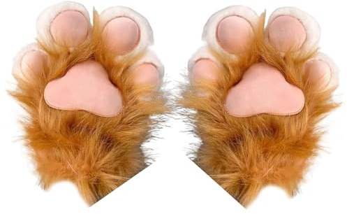 Fyrdyn PAW -handskar, kattpassar - Tecknad plysch Cat Paw Handskar | Funny Kitten Paws vante söta djurhandskar för vuxna Barn Pojkar Flickor Vinter utomhus