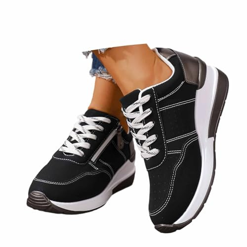 Générique Baskets Orthopédiques avec Fermeture éclair, Baskets Décontractées avec Soutien De La Voûte Plantaire pour Femme, Chaussures De Tennis Confortables à Enfiler