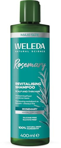 WELEDA - Shampooing revitalisant au Romarin - 400 ml | Revitalise le cuir chevelu et les cheveux fins - Nettoie en douceur et donne du volume aux cheveux