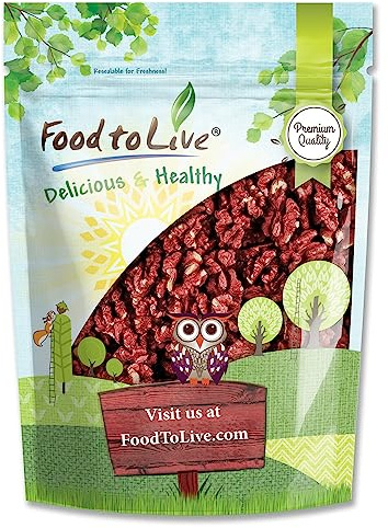 Food to Live - California Livermore Red Walnuts, 8 Ounces Raw, No Shell, Kosher, Unsalted, Natural, Sirtfood, Bulk