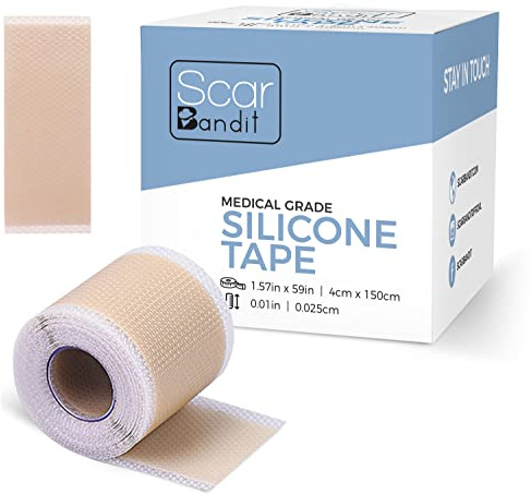 Scarbandit Silicone Tape for Scars – Scar Sheets for Keloid Bump Removal, Tummy Tuck, C-Section, Burn & Hypertrophic Scars – Soft, Water-Resistant 59inch Scar Patches - Breathable & Reusable