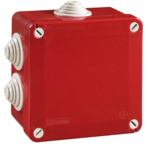 boite de dérivation - a tétines - 100 x 100 x 50 mm - rouge - boite étanche - iboco 05546