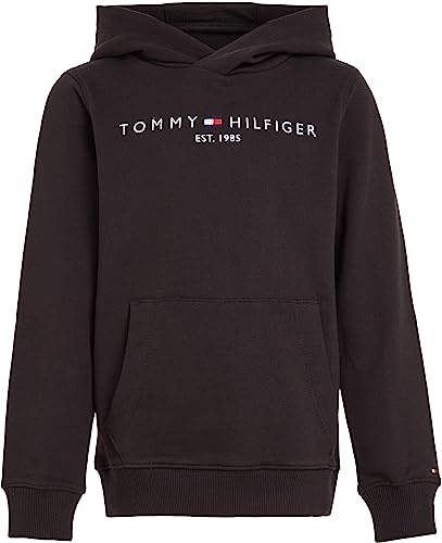 Tommy Hilfiger Unisex barn Essential Hoodie, Svart, 14 år