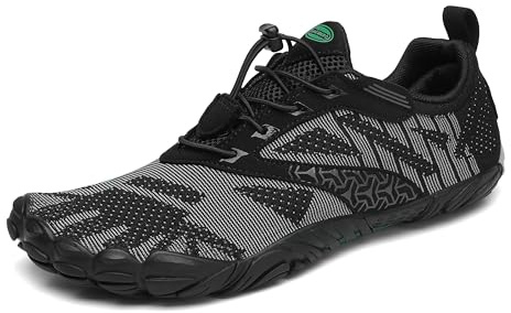 SAGUARO Barfota Skor Dam Herr Trail Löparskor Flexibel Lättvikt Vattensport Skor Halkfri Bekväm Minimalistiska Skor för Gående Fitness Gym Klättrande, Svart 38 EU
