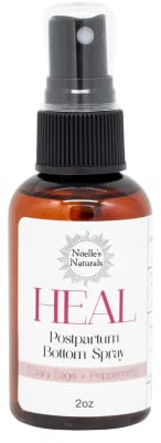 Noelle's Naturals All Natural Postpartum Bottom Spray with Witch Hazel - 2oz - Cooling, Healing, Soothing, perineal Spritz for Moms During Postpartum Recovery After Childbirth