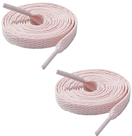 CCSOFTIME 2 Pairs Pink Trainers Shoe Laces,Replacement Light Flat Laces for Air Force 1 Converse Sport Running Shoes and Sneakers,Durable Strings Kids Adult Men Women,120CM ShoeLaces