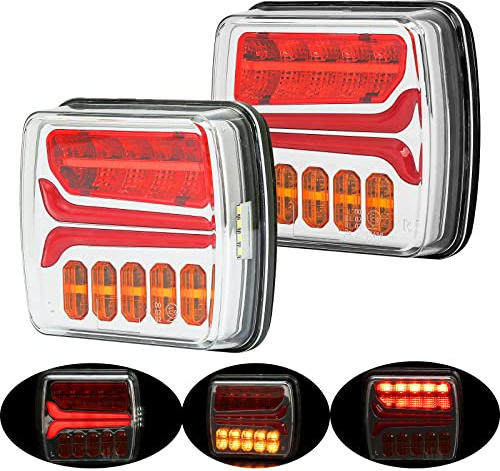 DARKGUARD Rückleuchten Anhänger Led 12/24V,mit E Prüfzeichen,2pcs Rücklicht Anhängerbeleuchtung Heckleuchten Leuchten,Wasserdicht Rücklicht Anhänger led PKW Wohnwagen Anhängerbeleuchtung E-mark