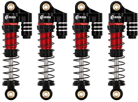 INJORA RC Stoßdämpfer 39 mm – Öl Gefüllter Dämpfer Aus Aluminium Gewinde Verstellbar für SCX24 Gladiator C10 JLU Deadbolt B17 Axial 1/24 RC Crawler Car Upgrade Parts Tuning,Schwarz