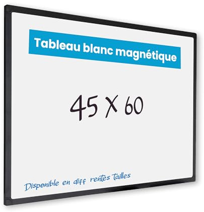 IVOL ECO Magnetwand Whiteboard 45 x 60 cm, mit schwarzem Rahmen, whiteboard magnetisch & Magnettafel groß mit Stiftablage, Magnetwand groß, abwischbar für Büro, Küche, Schule & Homeoffice.