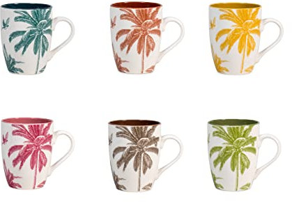 H&H Set 6 Mug Indian Summer Assortite Cc 350