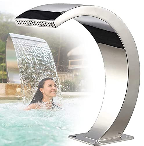 Fontana in Acciaio Inox per Piscina Fontana per Piscina a Cascata Fuori Terra Fontana da Giardino Esterno Acqua Fontana Doccia Piscina Cascata Laghetto,per Decorazione da Giardino,65cm*30cm