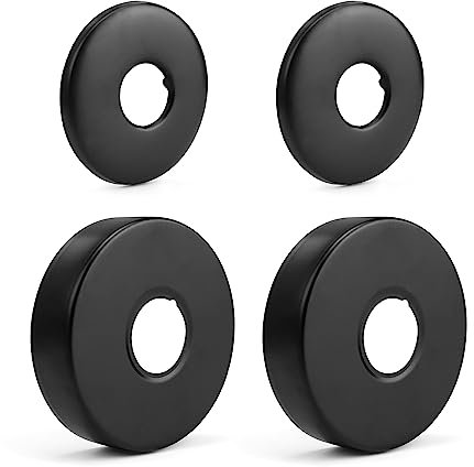 Abdeckrosette Edelstahl, HASLED 4 Stück Schwarze Rohrabdeckung, Wasserrohr Abdeckung für 20mm Durchmesser und 25mm Durchmesser, Dekorative Rohrabdeckungen für Rohrdusche Sanitäranlagen Installation
