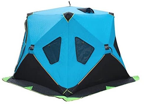 Winter-Angelzelte für 3–4 Personen, Winter-EIS-Angelzelte, Campingzelt, winddichter Schutz, warme Außenzelte für Winterangeln (blau) small Gift