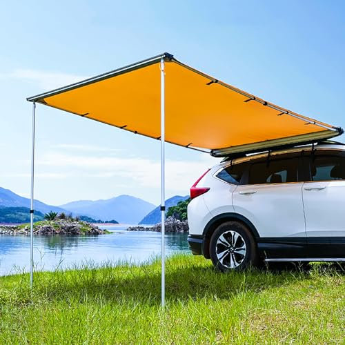Auto Markise Camping, Auto Zelt, Wetterfeste Markise mit Verbessertem Rahmen Aus Aluminiumlegierung, Einziehbarer Zeltunterstand (Size : 200x200cm/6.6x6.6ft)