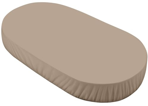 Grand Drap-Housse, pour lit bébé Waldin OWAL 7en1 - Linge de lit pour Enfants- Coton Facile d'entretien, Super Doux et résistant, Taupe