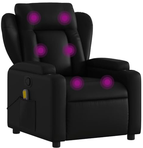 vidaXL Fauteuil de Massage inclinable Noir Similicuir