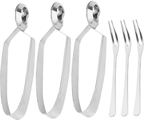 PHENOFICE 3sätze Schneckenzange Und Gabel Aus Edelstahl Set Zum Servieren Von Schnecken Kompakt Und Praktisch Für Täglichen Gebrauch