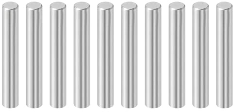 QUARKZMAN 10Pz 8x50mm Perni Cilindrici Acciaio Inossidabile 316L Argento | Elementi di Fissaggio per Aste e Perni Fermi per Ripiani in Metallo