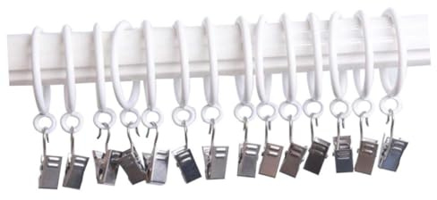 POPETPOP 10piezas Clip para Cortina Romana De Metal Anillos para Cortinas Blancos Hebilla para para Uso Dormitorio Sala De Estar Cocina