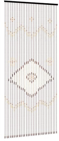 Door Curtain Boho Thread Wooden Doorways Beaded Curtain with Rings 31Strings Room Divider Fly Door for Window, Wall, Home, Wardrobes, Bedroom, Bathroom, Kitchen-208*90cm, Chocolate Brown (90x208cm)