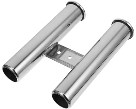 iplusmile 1 Set Angelrutenhalter Doppelrutenständer Material Ruten Rohrstange Genaue Halterung Angelrutenständer Halter Rutenhalter Für Boot Angelzubehör Fischerboot Edelstahl Silber
