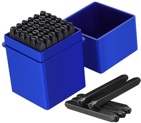 HOMSFOU Zahlen Metallprägeset 36 Stück für Bastler und Fertiger 3 Mm | Kohlenstoffstahl, Schwarz, 1, Hohe Präzision zum Gravieren von Namen und Daten