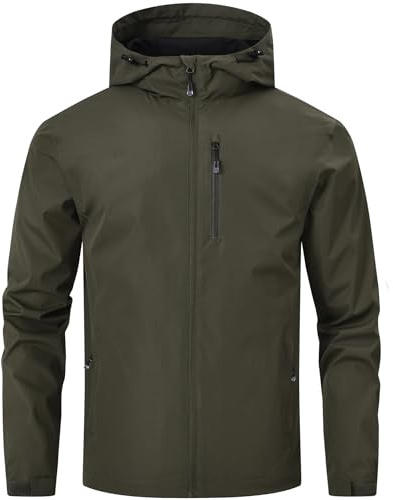 Huayuzh Regenjacke Herren Wasserdicht Leichte Regenmantel Camping Wandern Atmungsaktiv Packbare Softshelljacke mit Kapuze