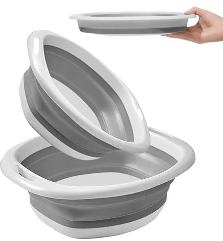 2 Pz Bacinella Pieghevole Campeggio, Lavabo Pieghevoles, Secchio Vasca Bucato Catino Pieghevole Portatile Salvaspazio, per Lavello da Cucina Casa, Pediluvio (2 Misure)